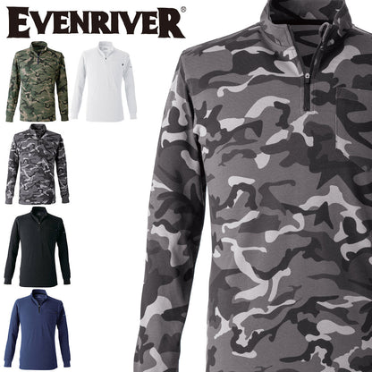 EVENRIVER NRS206 ヘビーウェイトジップネックＴシャツ(長袖)