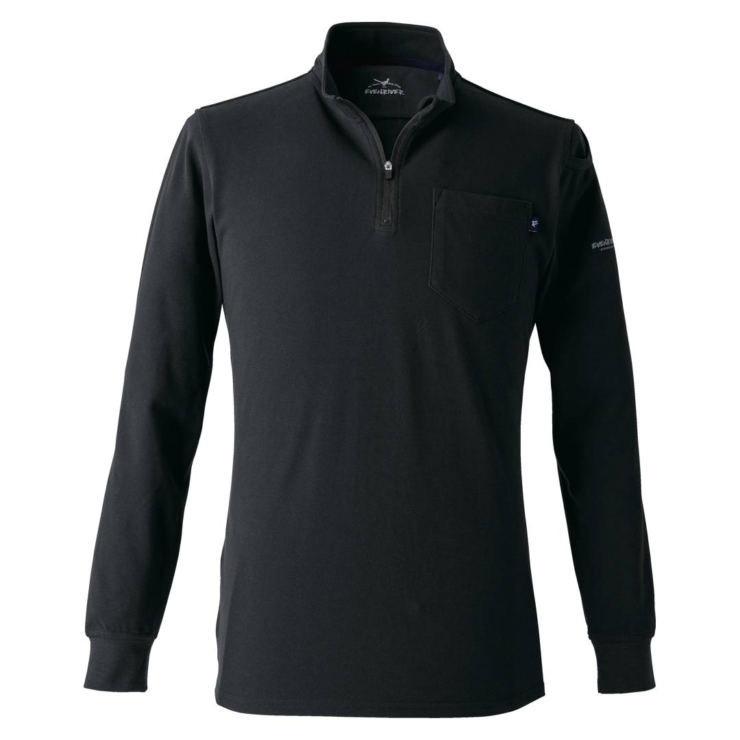 EVENRIVER NRS206 ヘビーウェイトジップネックＴシャツ(長袖)