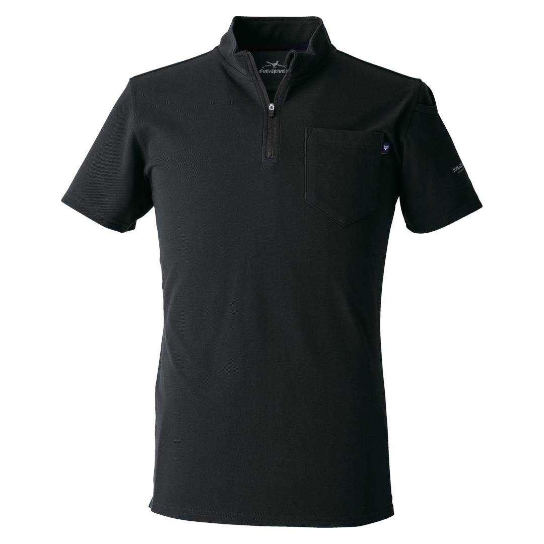 EVENRIVER NRS216 ヘビーウェイトジップネックＴシャツ(半袖)