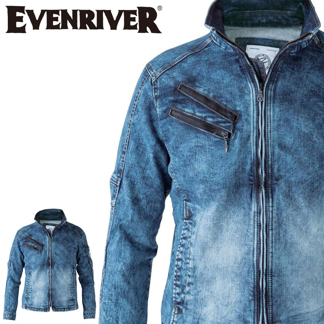 EVENRIVER USD807 ストレッチパウダーデニムブルゾン